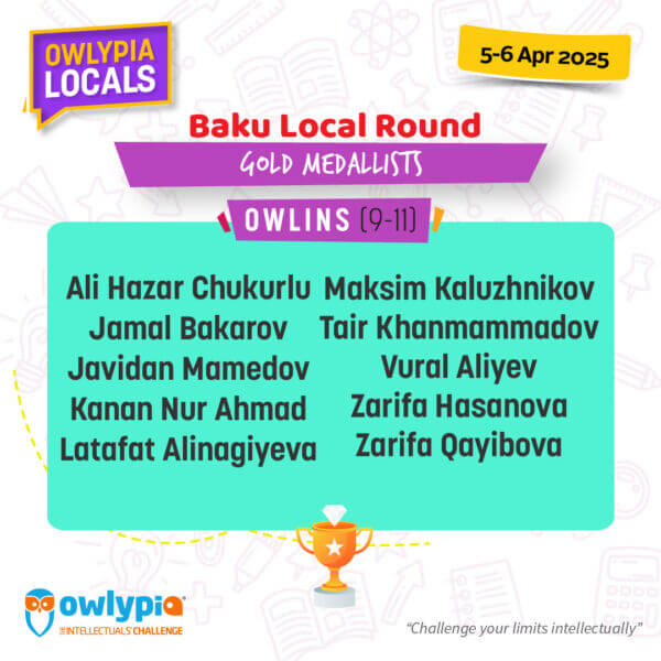 Owlypia competition results showing student achievements and awards ceremony