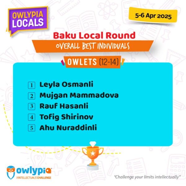 Owlypia competition results showing student achievements and awards ceremony