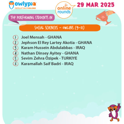 Owlypia competition results showing student achievements and awards ceremony