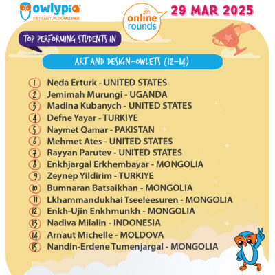 Owlypia competition results showing student achievements and awards ceremony