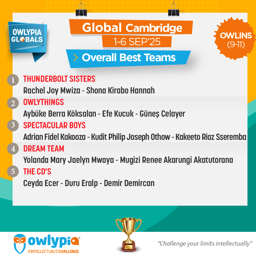 Owlypia competition results showing student achievements and awards ceremony