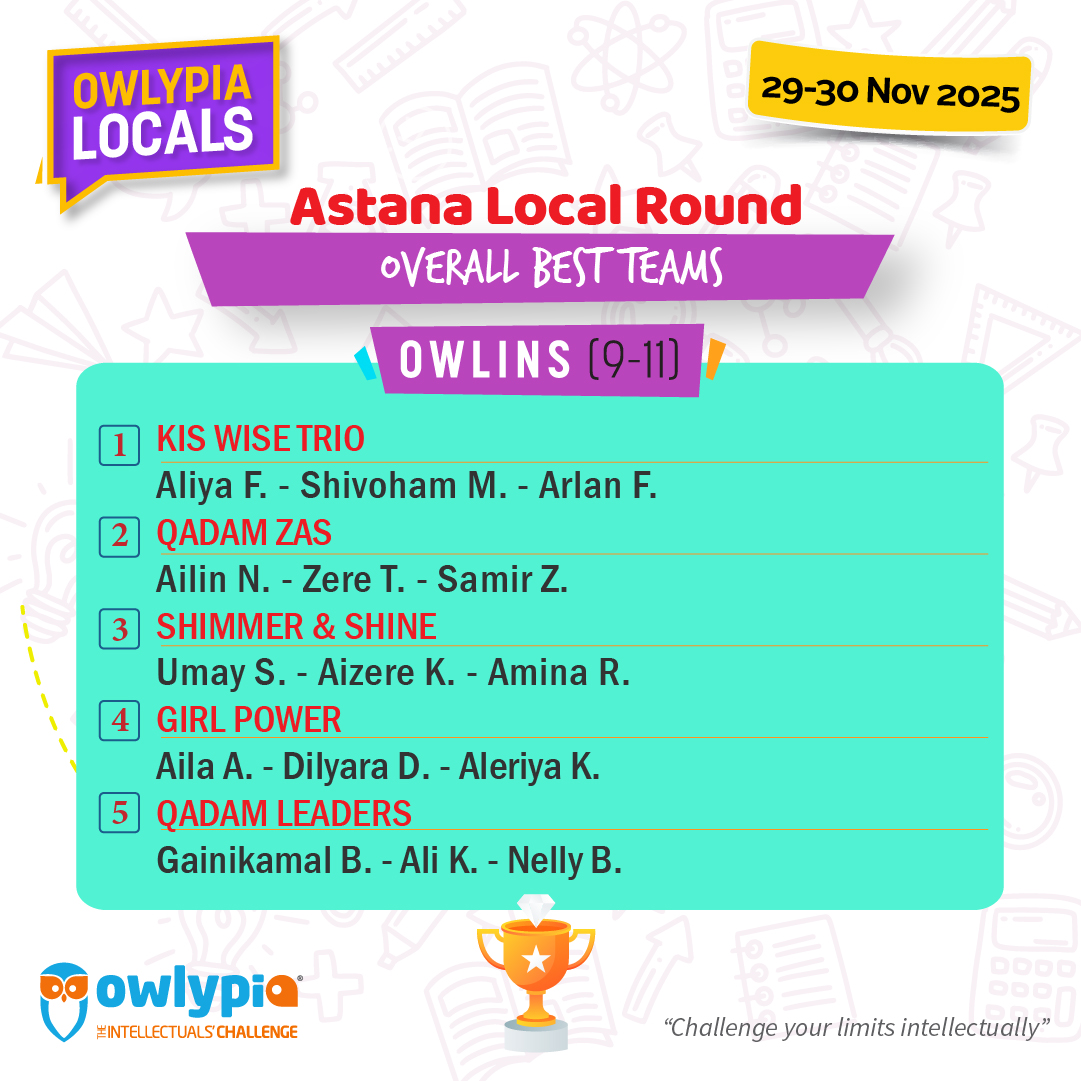 Owlypia competition results showing student achievements and awards ceremony