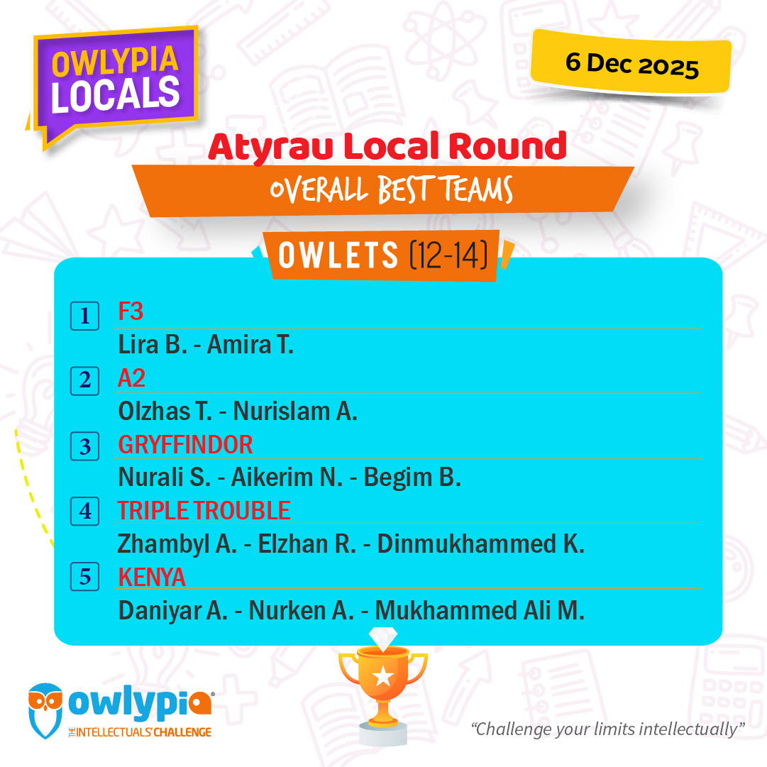 Owlypia competition results showing student achievements and awards ceremony