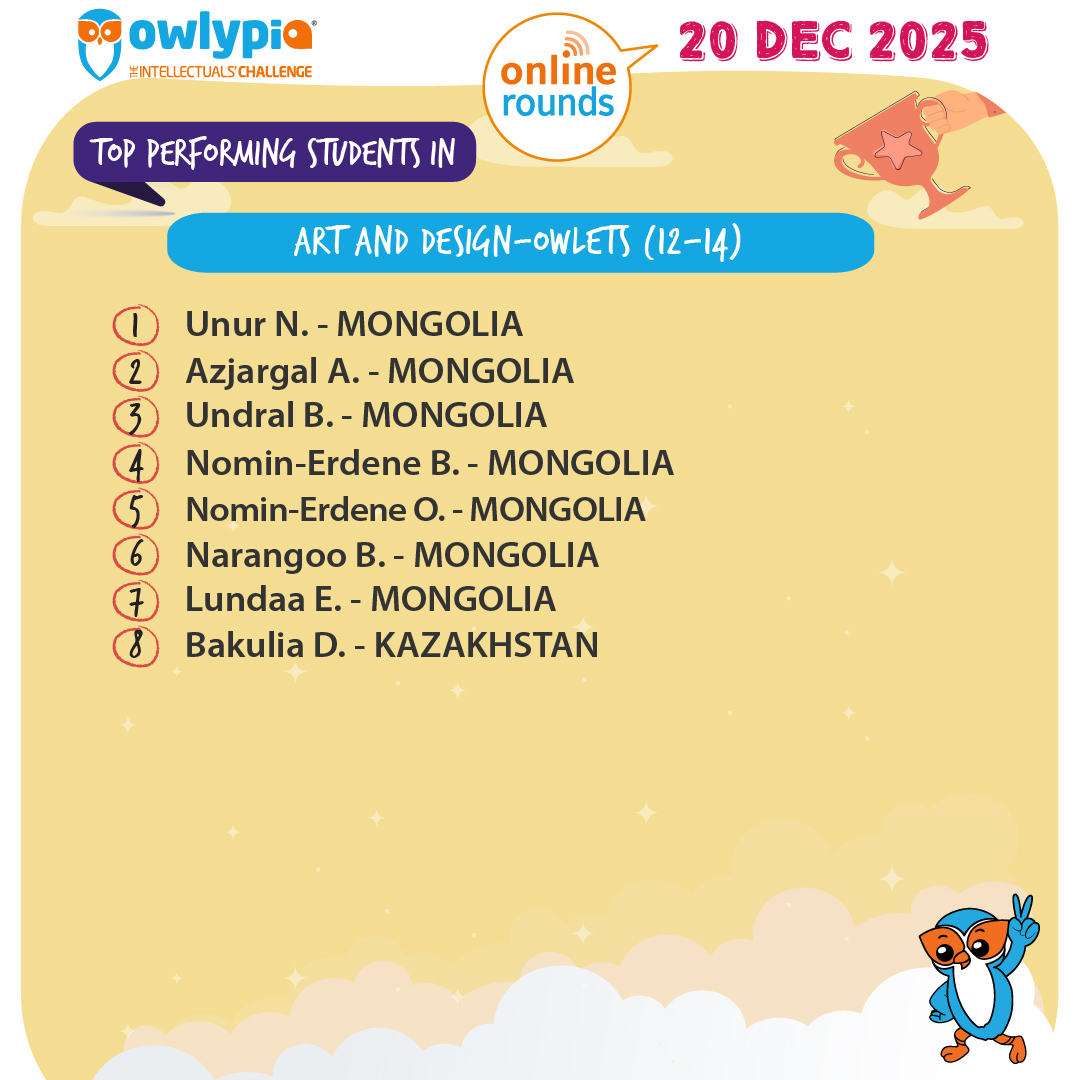 Owlypia competition results showing student achievements and awards ceremony