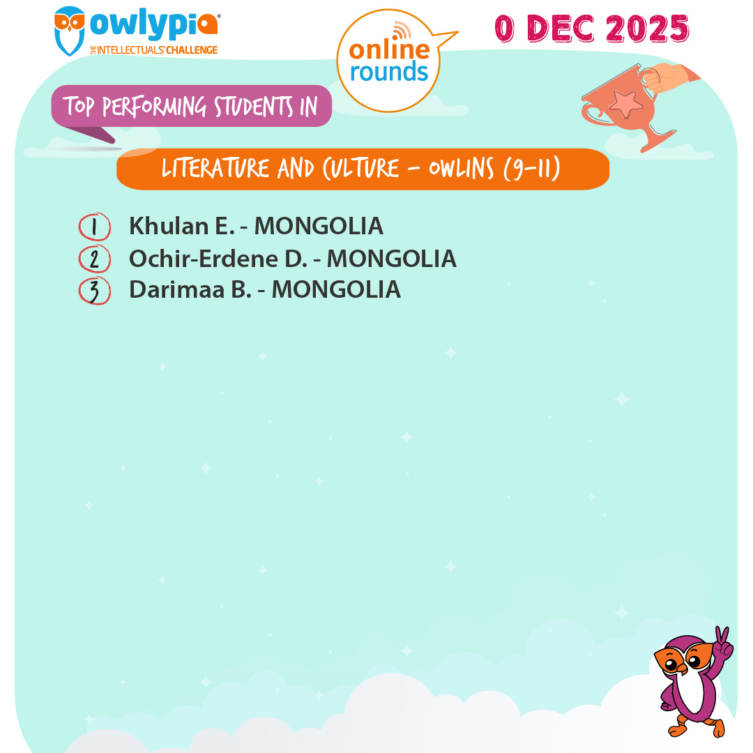 Owlypia competition results showing student achievements and awards ceremony