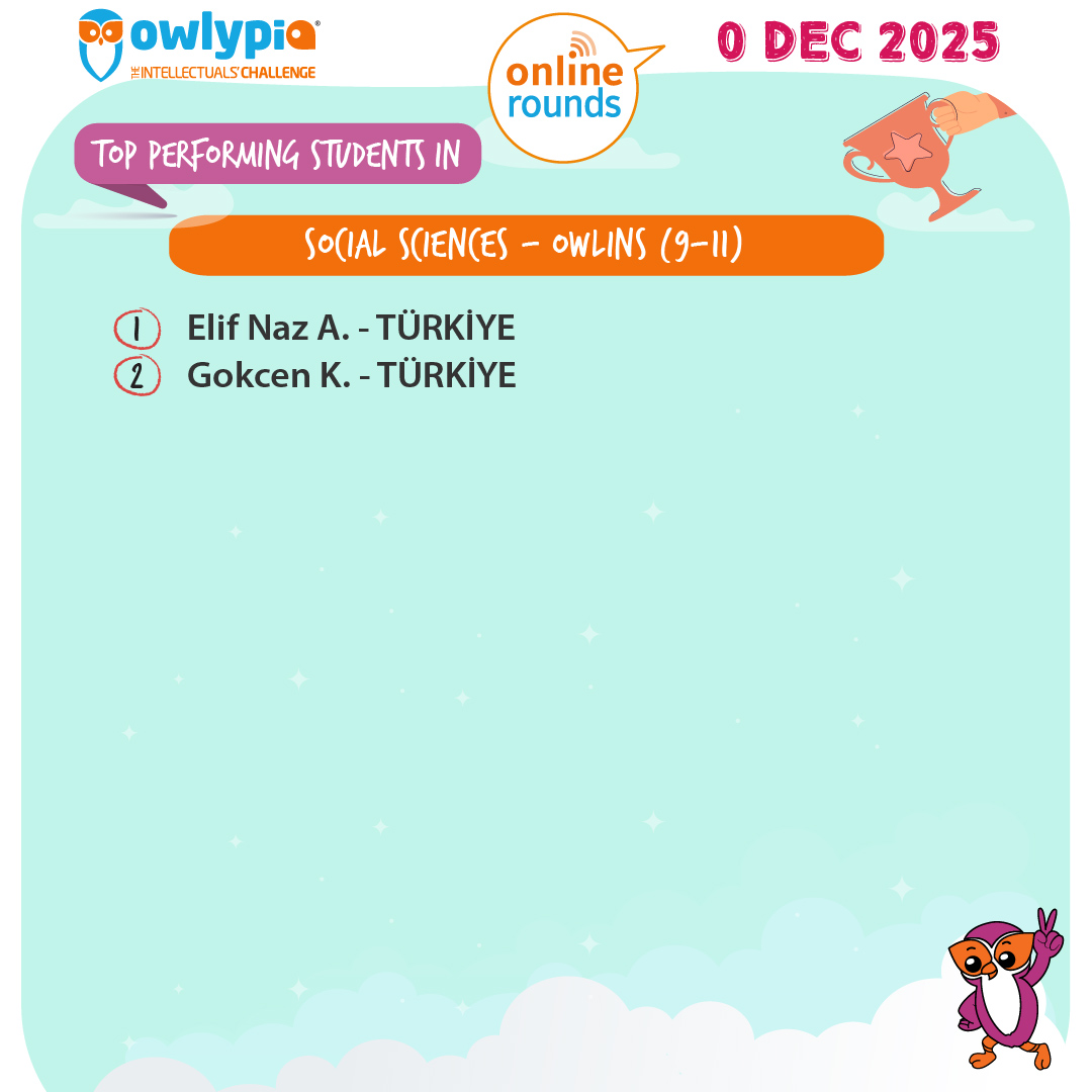 Owlypia competition results showing student achievements and awards ceremony