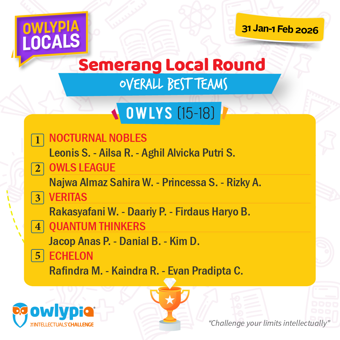 Owlypia competition results showing student achievements and awards ceremony