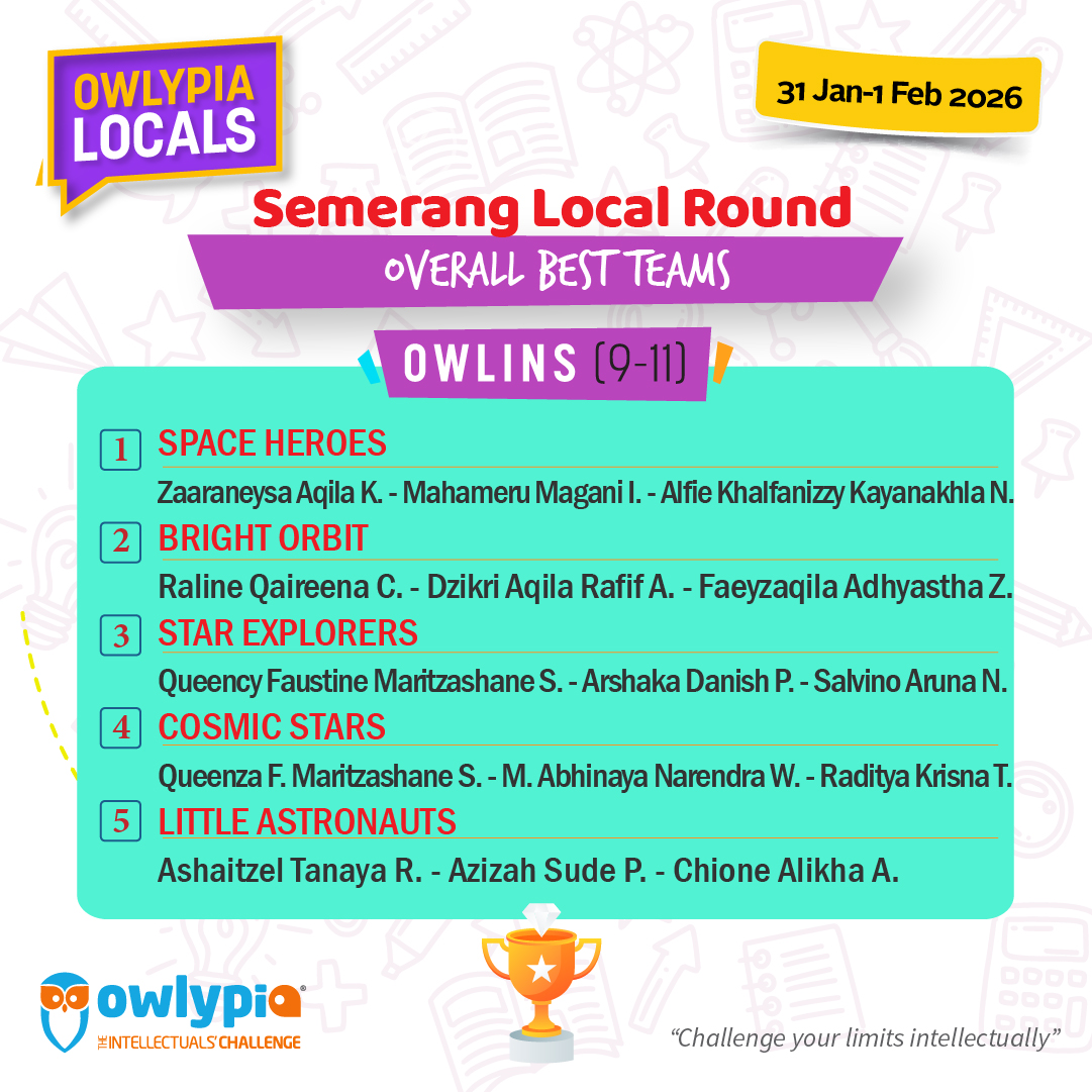 Owlypia competition results showing student achievements and awards ceremony