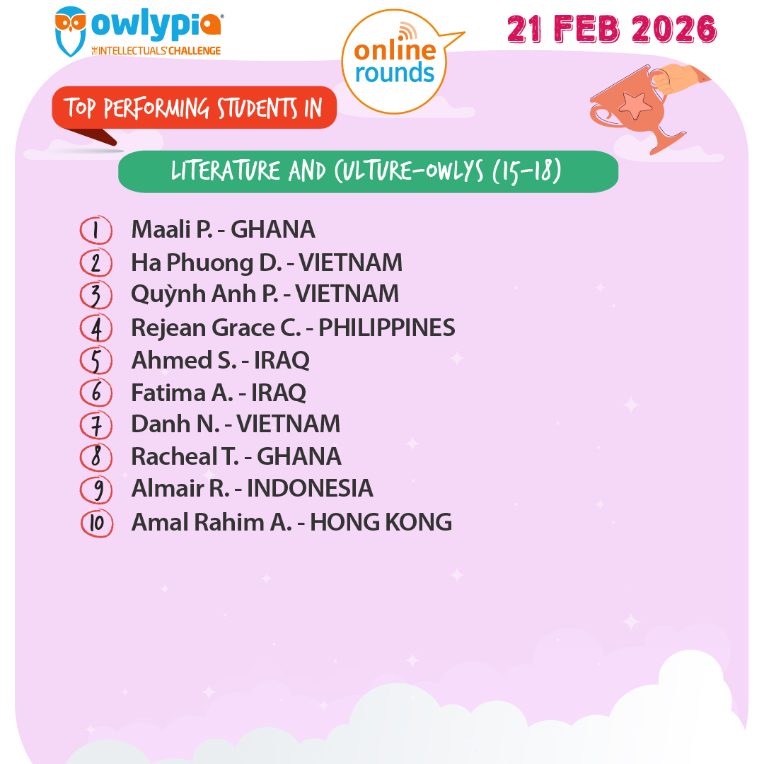 Owlypia competition results showing student achievements and awards ceremony