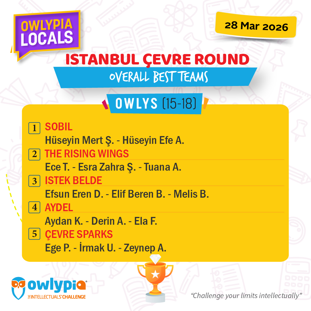 Owlypia competition results showing student achievements and awards ceremony