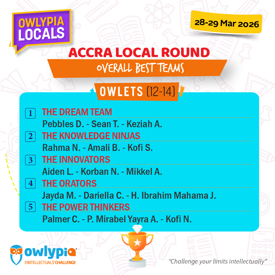 Owlypia competition results showing student achievements and awards ceremony