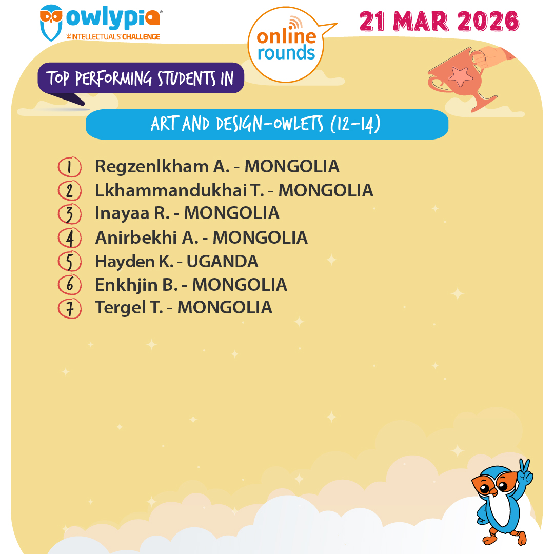Owlypia competition results showing student achievements and awards ceremony