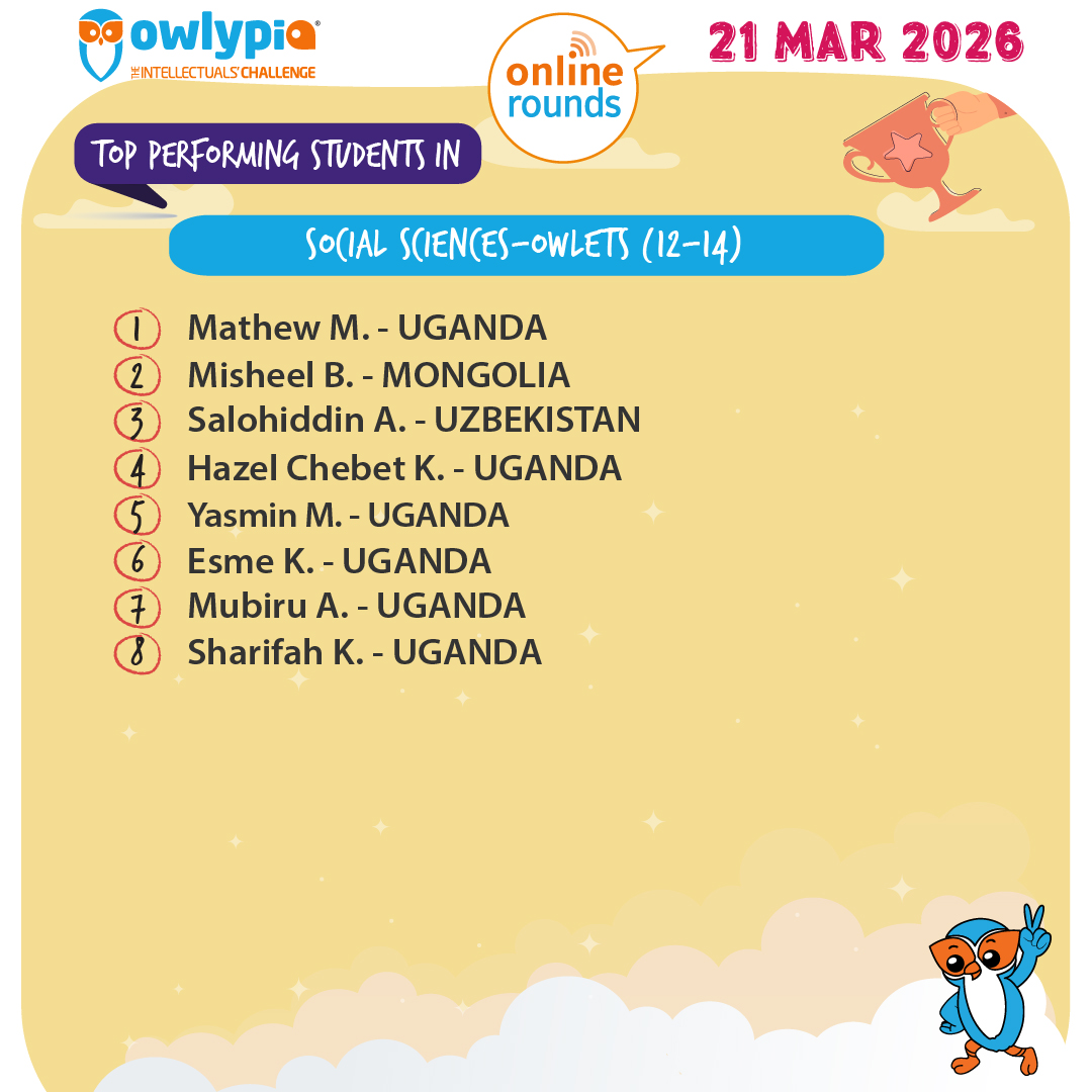 Owlypia competition results showing student achievements and awards ceremony