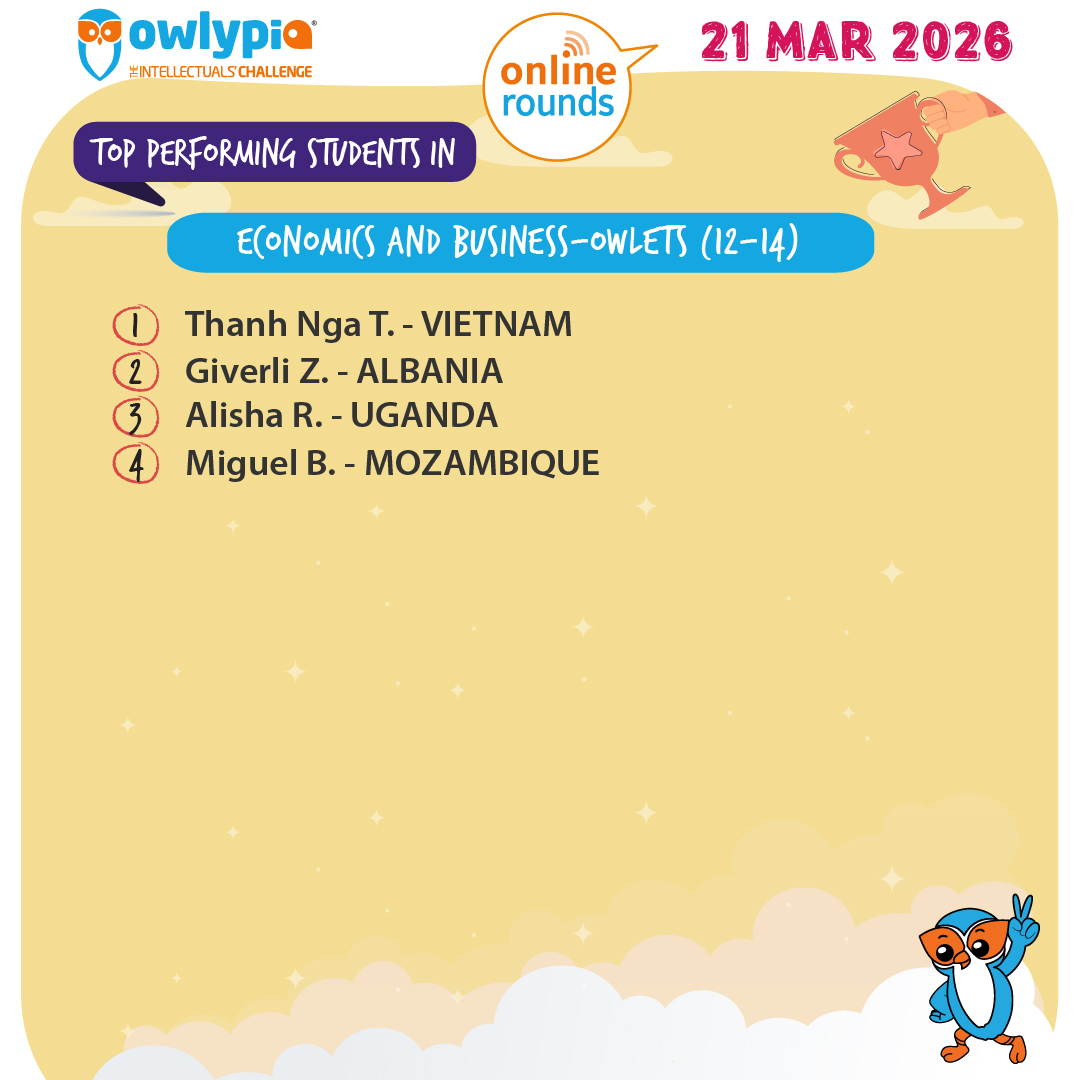 Owlypia competition results showing student achievements and awards ceremony