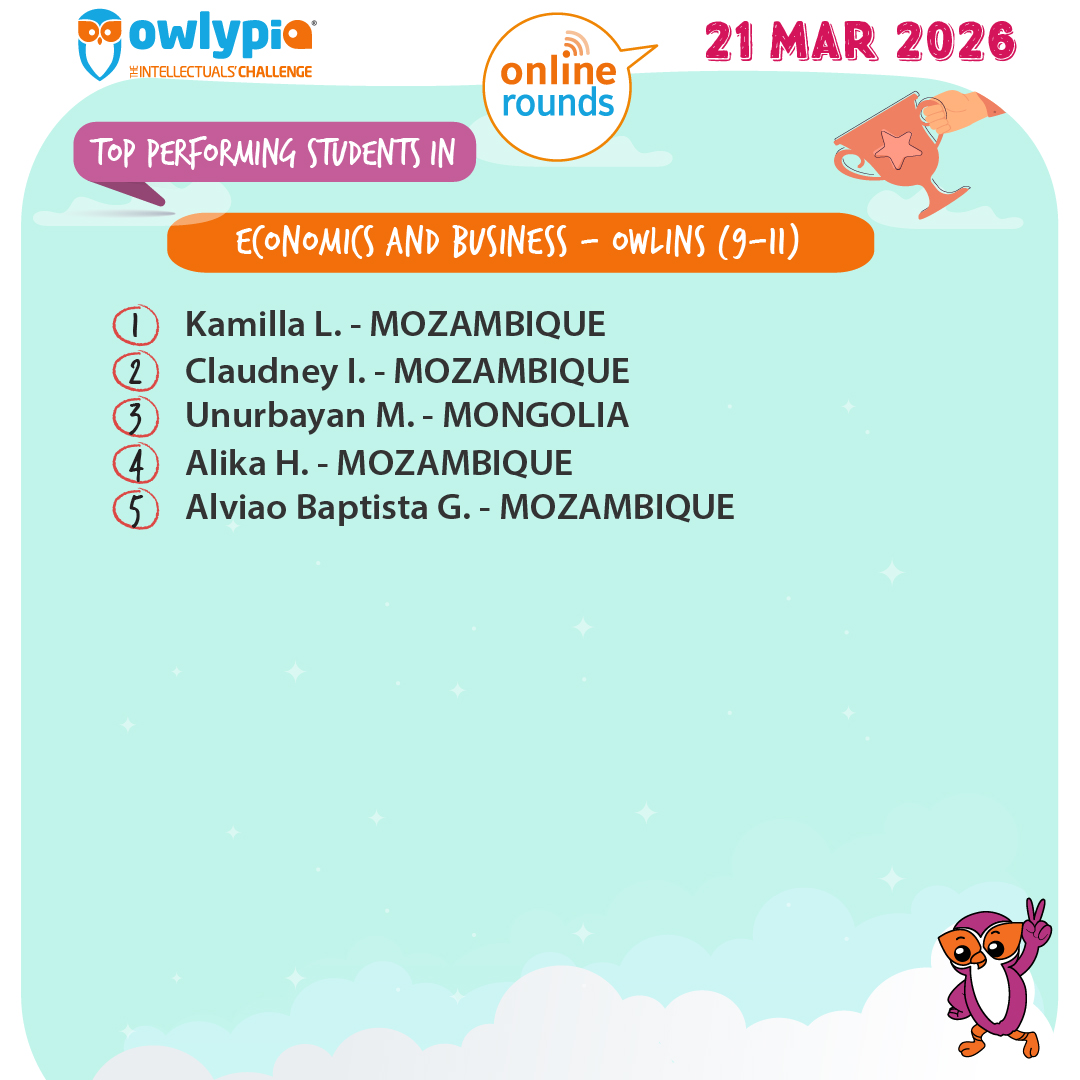 Owlypia competition results showing student achievements and awards ceremony