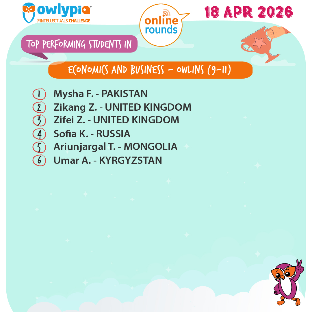Owlypia competition results showing student achievements and awards ceremony