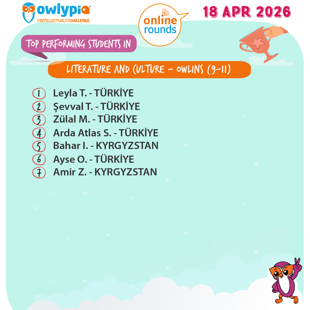 Owlypia competition results showing student achievements and awards ceremony