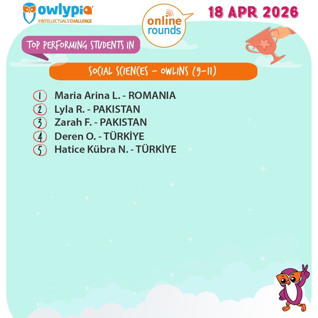 Owlypia competition results showing student achievements and awards ceremony
