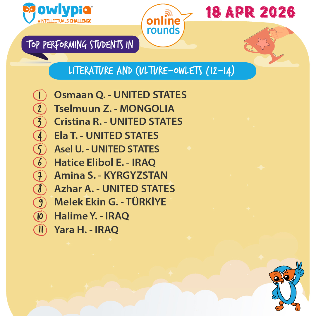 Owlypia competition results showing student achievements and awards ceremony