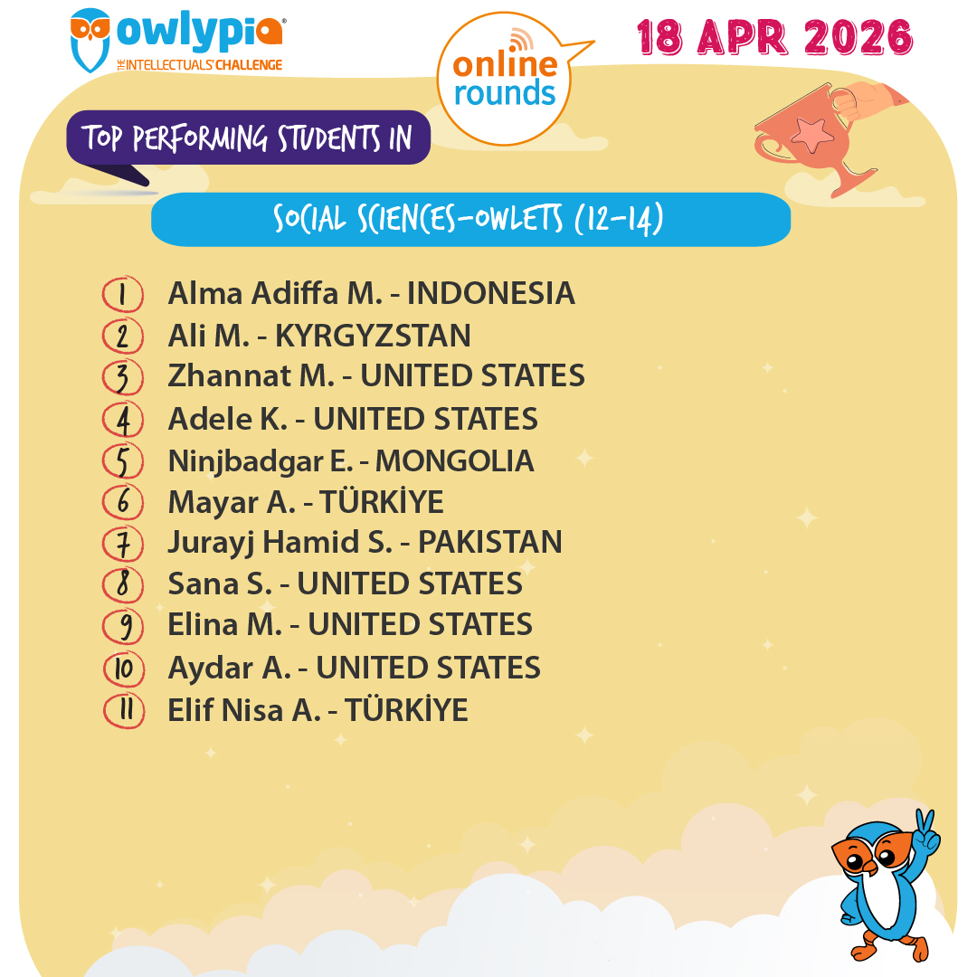 Owlypia competition results showing student achievements and awards ceremony
