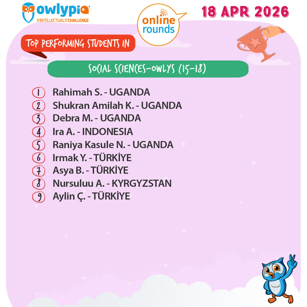 Owlypia competition results showing student achievements and awards ceremony