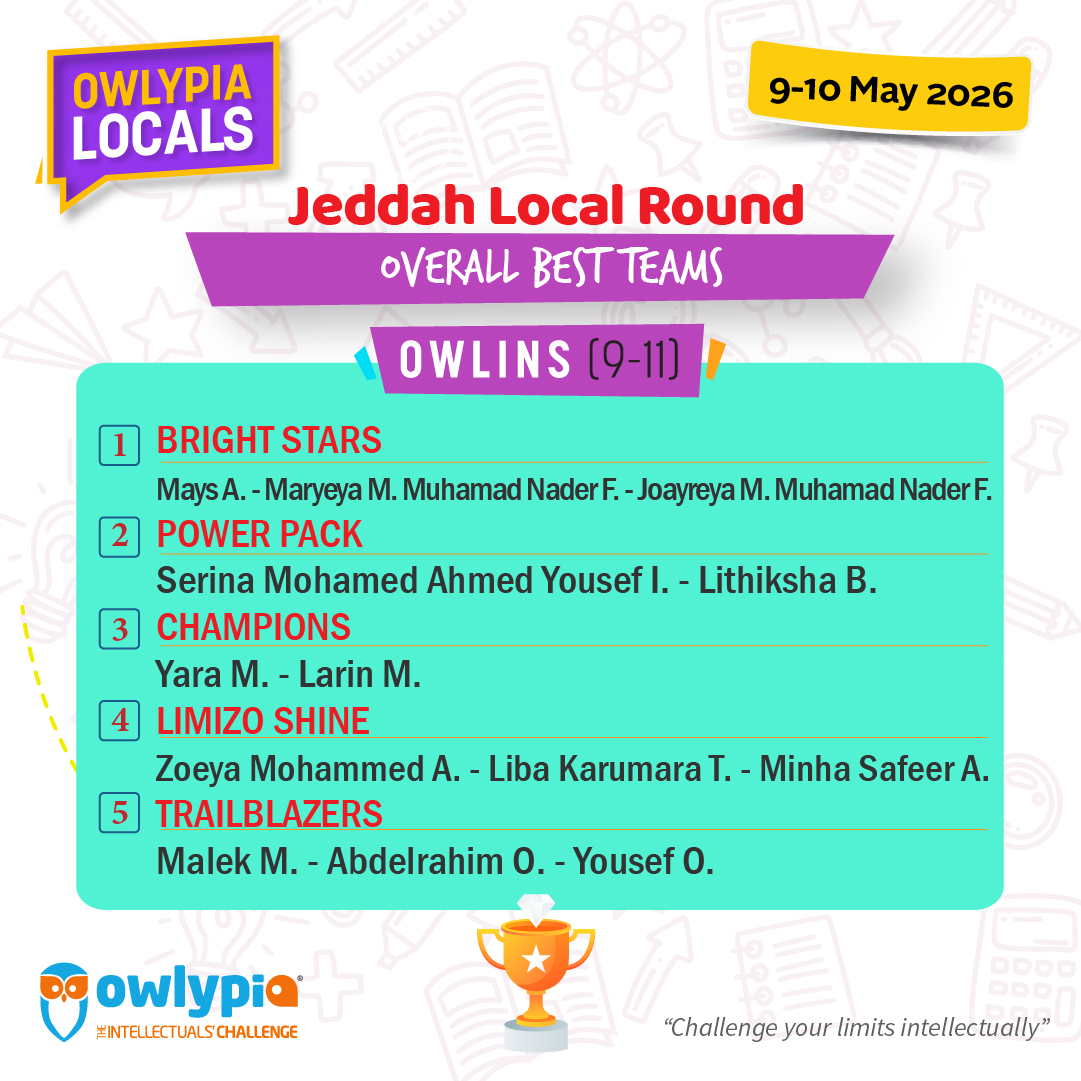 Owlypia competition results showing student achievements and awards ceremony