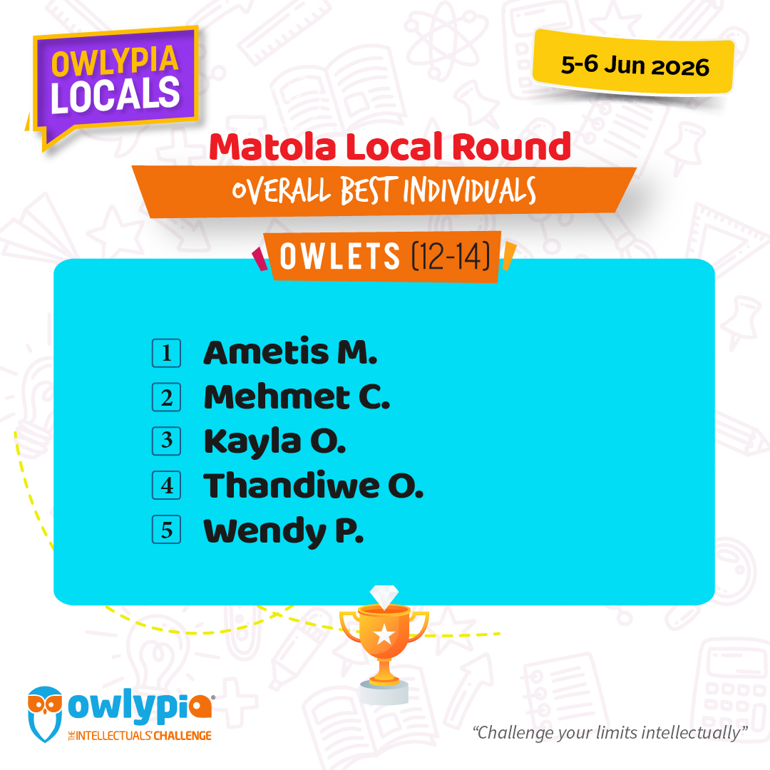 Owlypia competition results showing student achievements and awards ceremony