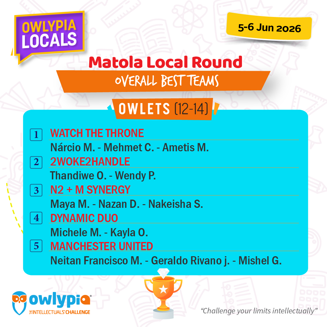 Owlypia competition results showing student achievements and awards ceremony