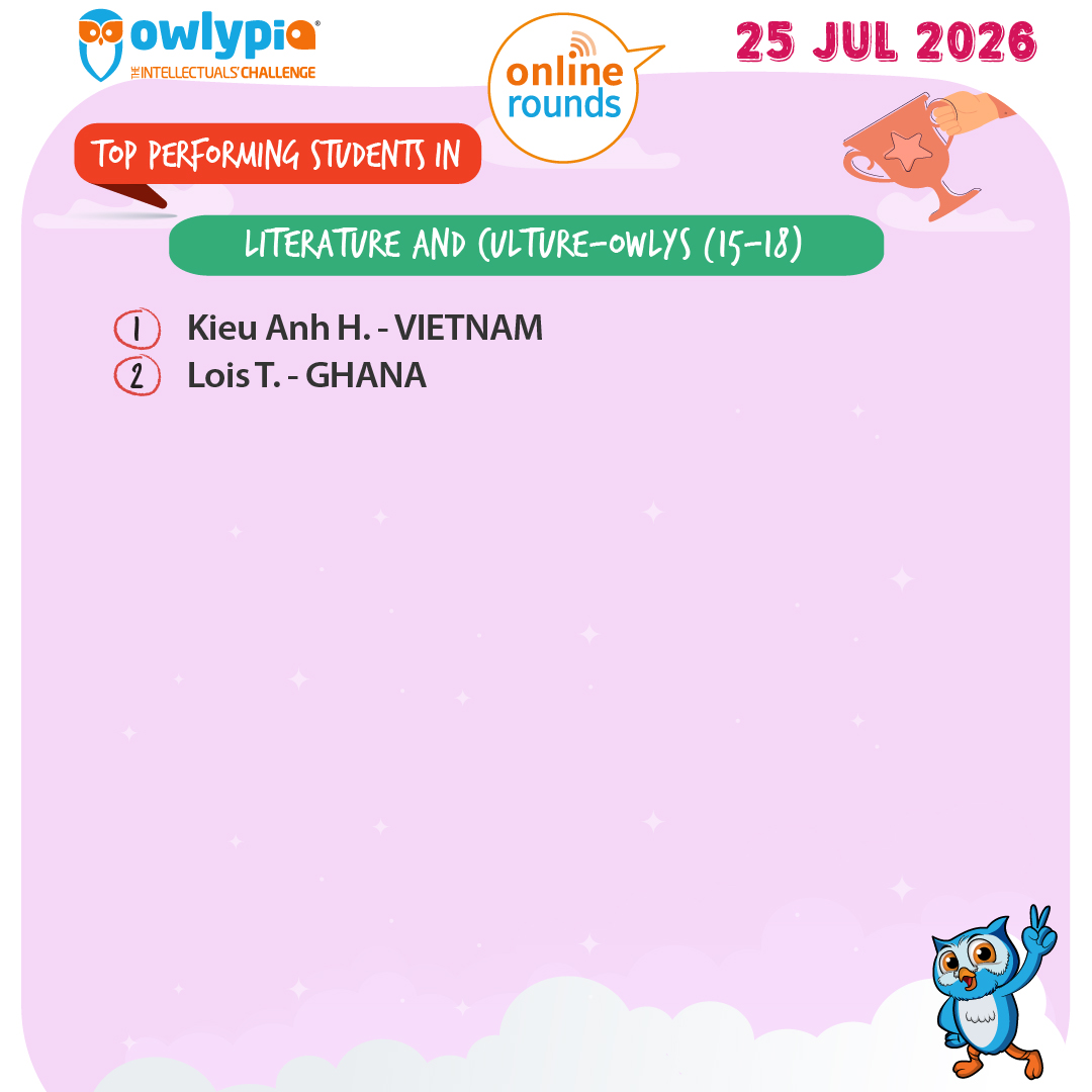 Owlypia competition results showing student achievements and awards ceremony